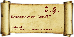 Demetrovics Gerő névjegykártya